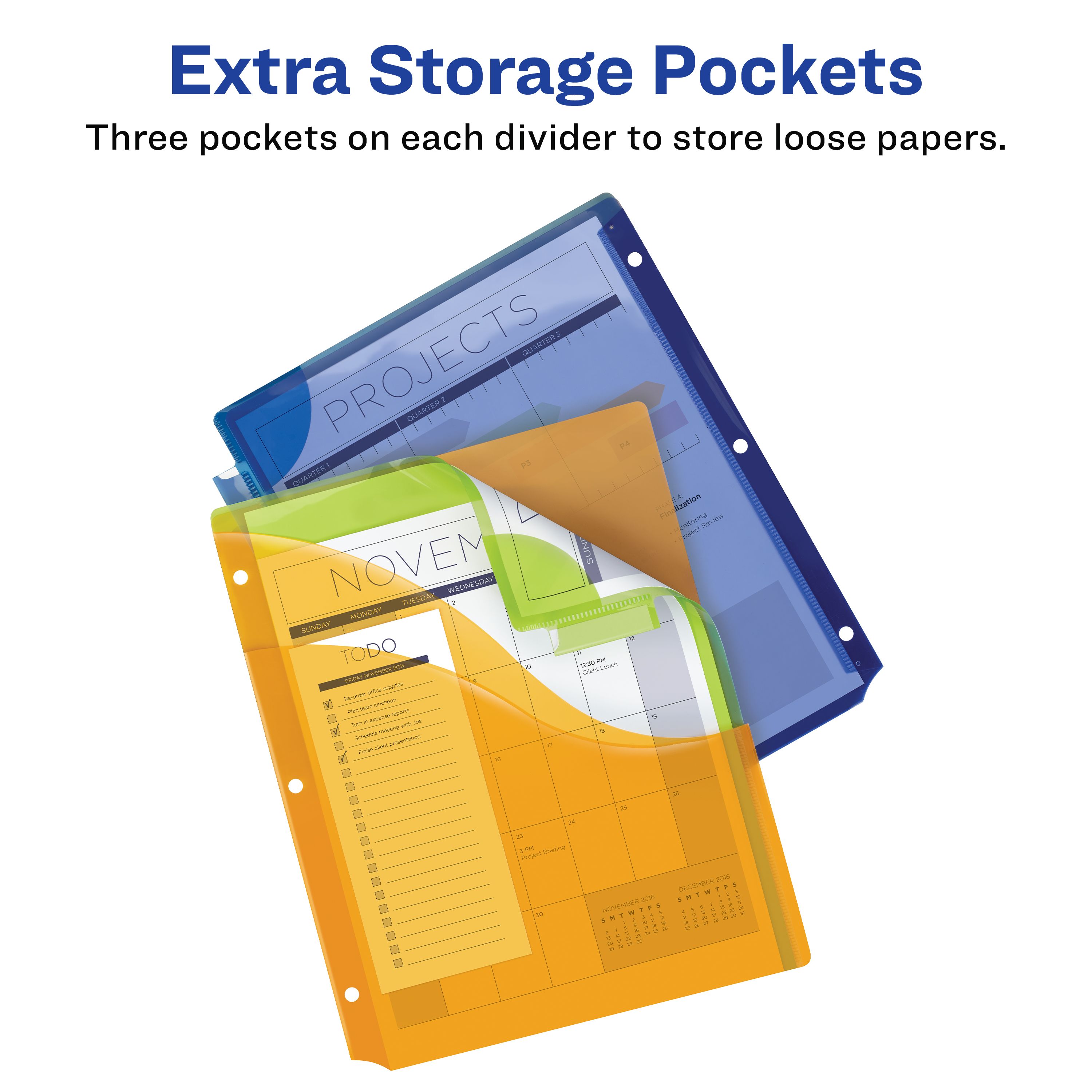 AveryÂ® 5-Tab Plastic Binder Dividers, Big Tabâ„¢ Insertable